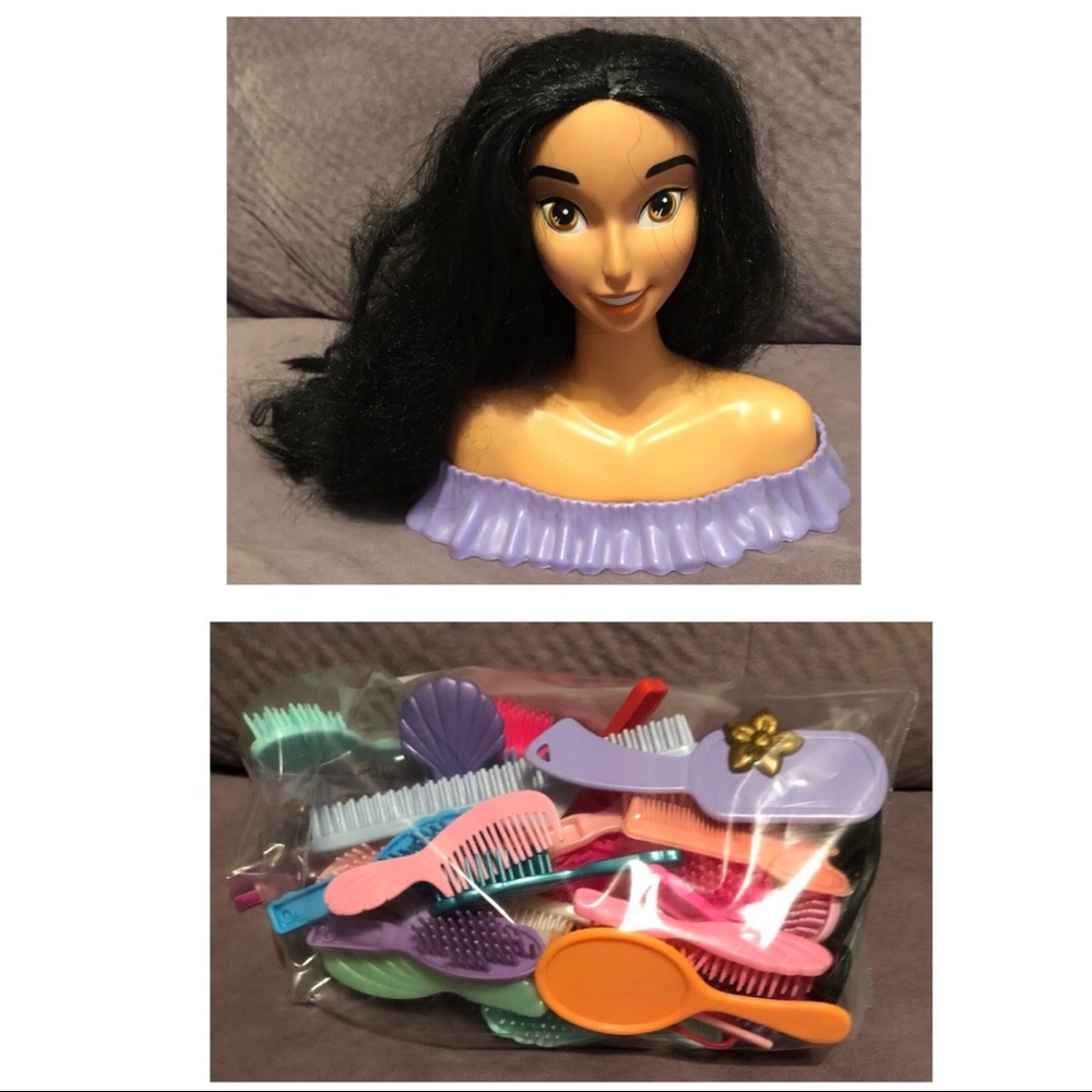 Vintage Princess Jasmine Bust Statue Hair Style- With Brushes